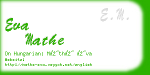 eva mathe business card